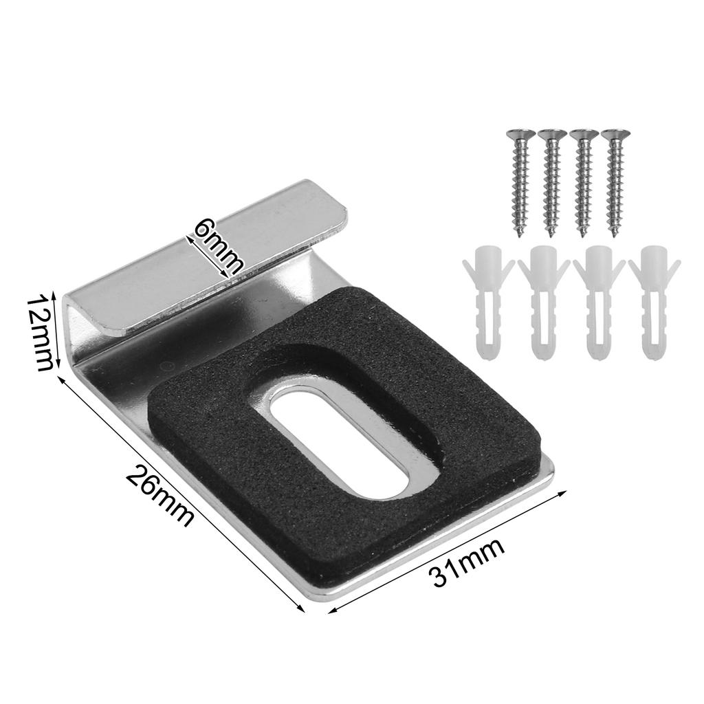 4 Sets Wall Mount Mirror Clips with Screws Heavy Duty Bracket Clips for Mirrors Picture Frames and Glass Items