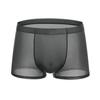 Men Boxer Underwear Mid-rise Elastic Waistband Short Briefs Breathable Smooth Lines Solid Color