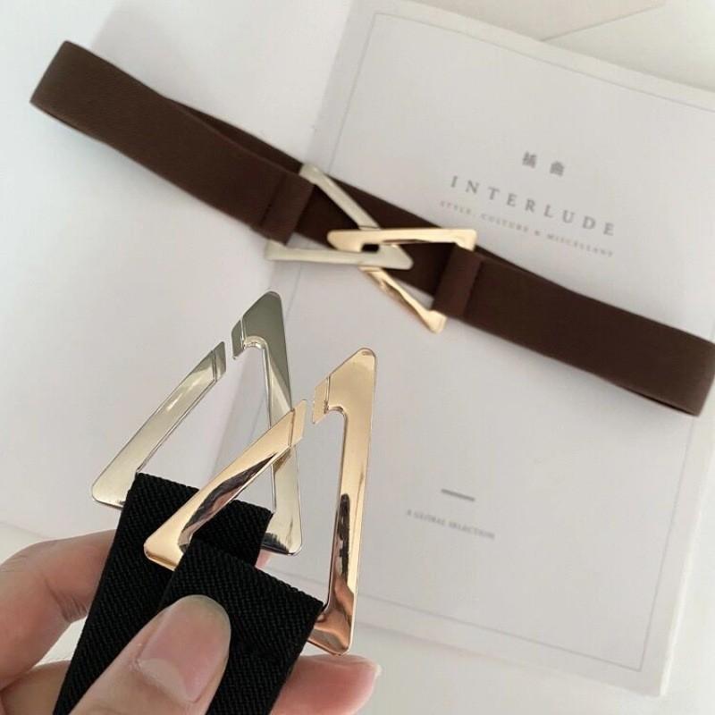 Modern Elastic Waist Belt For Women With Versatile Triangle Buckle In Colors Multiple