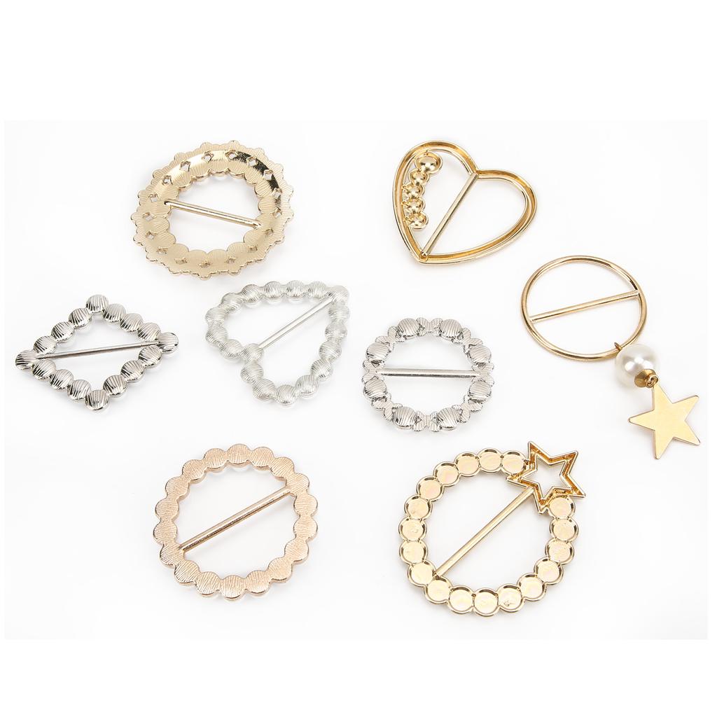 8 Stück Perlen Schal Schnalle Elegant Mode Glänzend Fest Stabil Simplistisch T-Shirt Clips