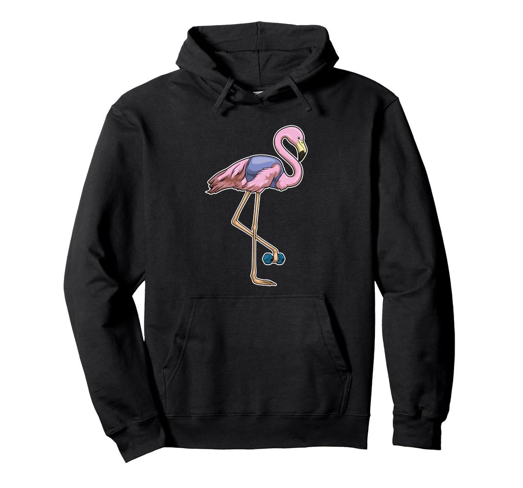 Flamingo Bodybuilder Dumbbell Bodybuilding Hoodie
