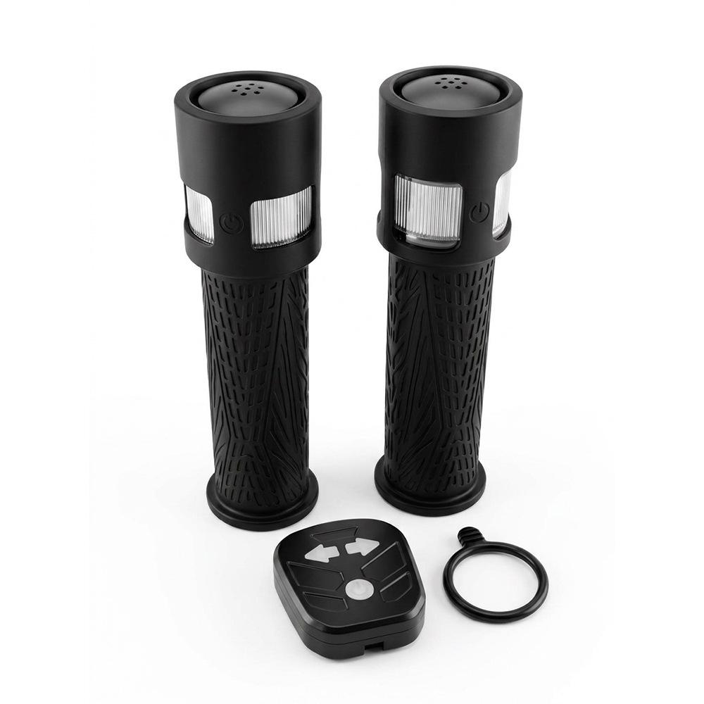 Elektroroller Lenkergriffe Fahrrad LED-Licht Kabelloses Blinklicht mit Hupe & Diebstahlalarm MTB Zubehör