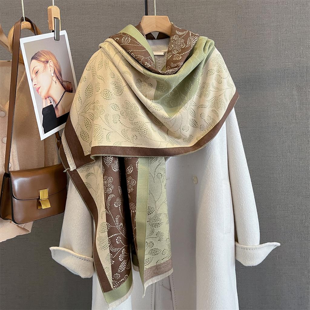 Luxury Warm Scarf For Women 63*185cm Tassel Shawl Imitation Cashmere Cashew Pashmina Warps Autumn/Winter Coldproof Blanket
