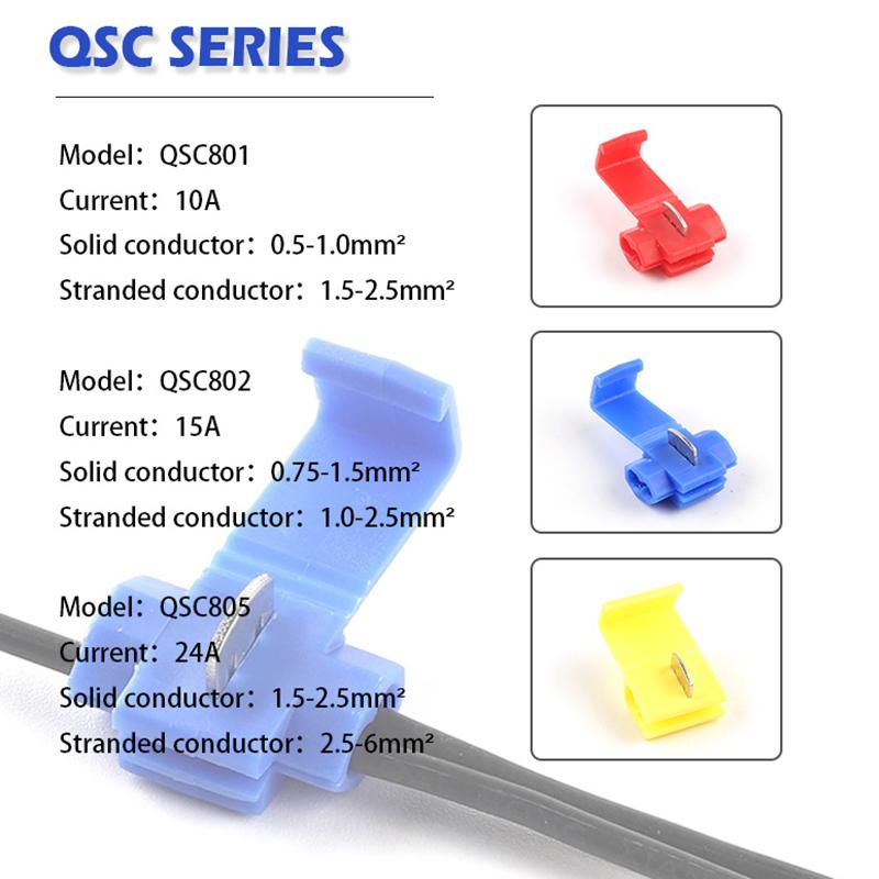 Wire Cable Connectors Scotch Lock Electric Quick Splice Terminals Crimp Non Destructive Without Breaking Line AWG 22-18
