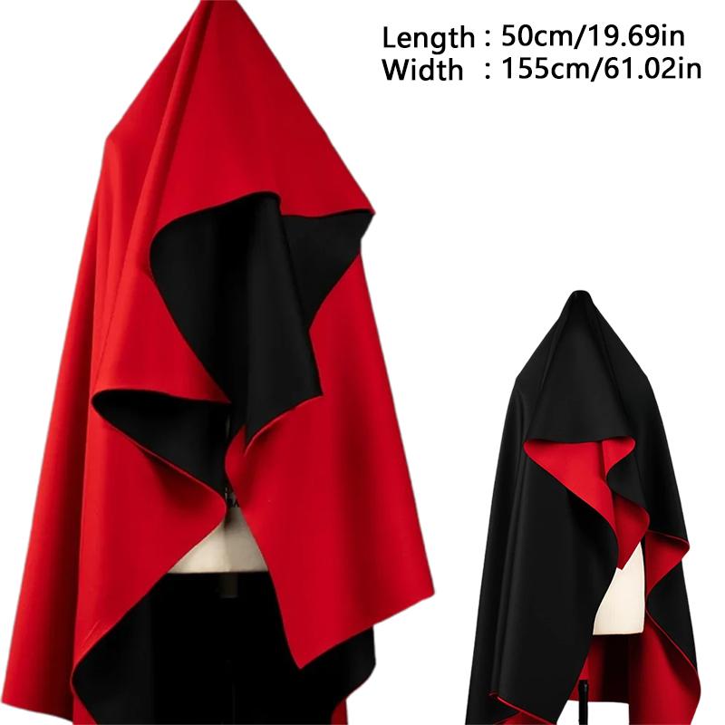 Černá a červená dvoubarevná vesmírná bavlněná látka oboustranná vzduchová vrstva silná potápěčská pletenina pro DIY šití oděvů sukní