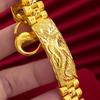 Bracelet Dragon en Or Pur 24K 9999 Or Véritable Luxe Grand Bracelet Homme