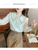 2025 Spring & Fall Women's Peter Pan Collar Chiffon Blouse - New Fashion Lace Shirt