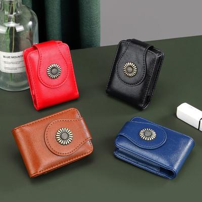 PU Leather Makeup Bag with Mirror Lipstick Storage Mini Storage Bag  Travel