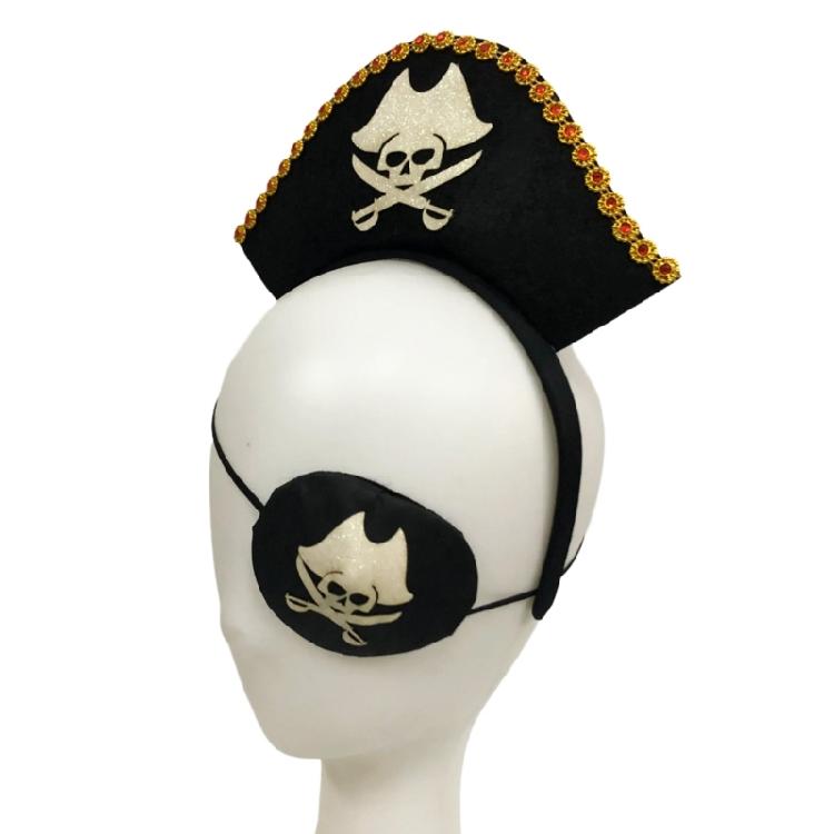 Fun Headbands Halloween Pirate Eyepatch for Party Glitter Headwear Photo Props
