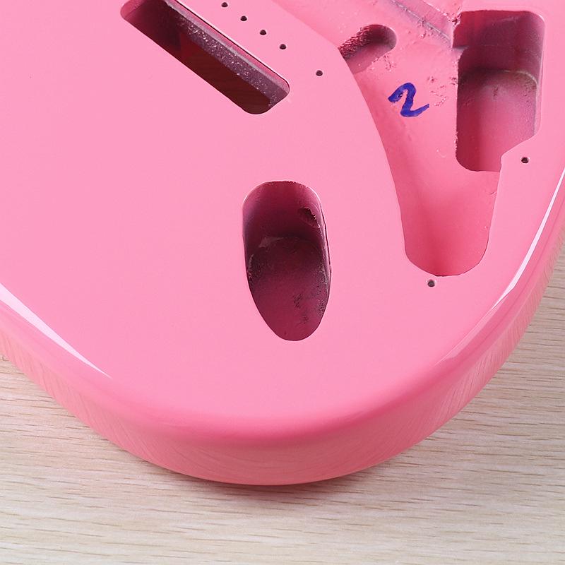 Tělo elektrické kytary - Hluboká růžová lesklá - Topolové dřevo - DIY modifikační příslušenství