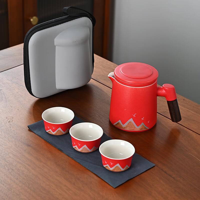 Thousand Miles of Rivers and Mountains Ceramic Travel Tea Set