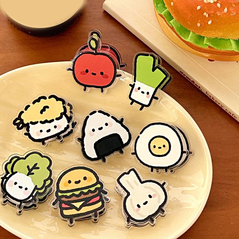 1Pair Cute Ins Animated Fruit Cartoon Decoration Gift Sealing Clip Note Clip Pp Clip For Students Office Accessories