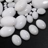 2-10pcs Natural Stone Cabochon White Jade Oval Flatback Cabochon Loose Beads For DIY Jewelry Making Pendants Ring Accessories