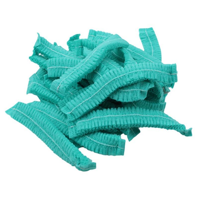 100 PCS Disposable Microblading Non Woven Fabric Makeup Hair Net Cap Sterile Hat Chef Catering Dust Strip Hat Bathroom Supplies
