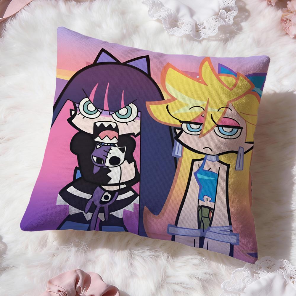 P-panty and Stockings Cushion Cover Premium Comfort Reversible Pillow Cove -Two In One Design for Any Room & Car Interior