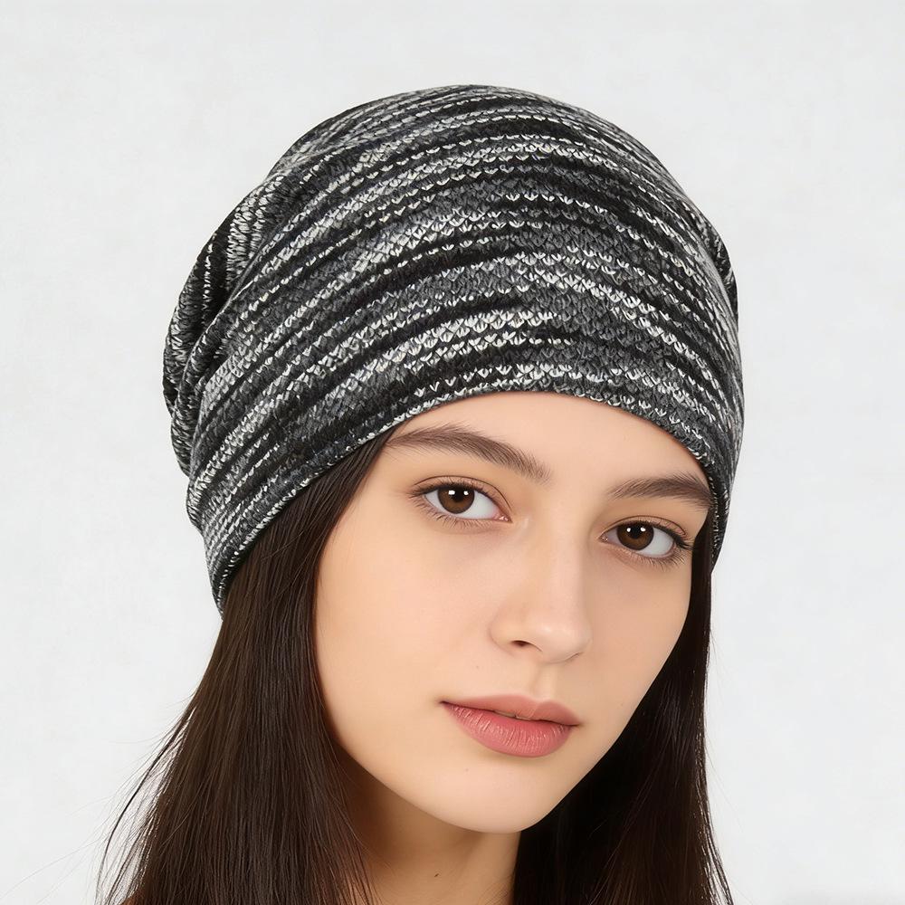 Damen Winter Strickmütze mit Fleece-Futter: Bunte, dicke, warme Kopfbedeckung für draußen