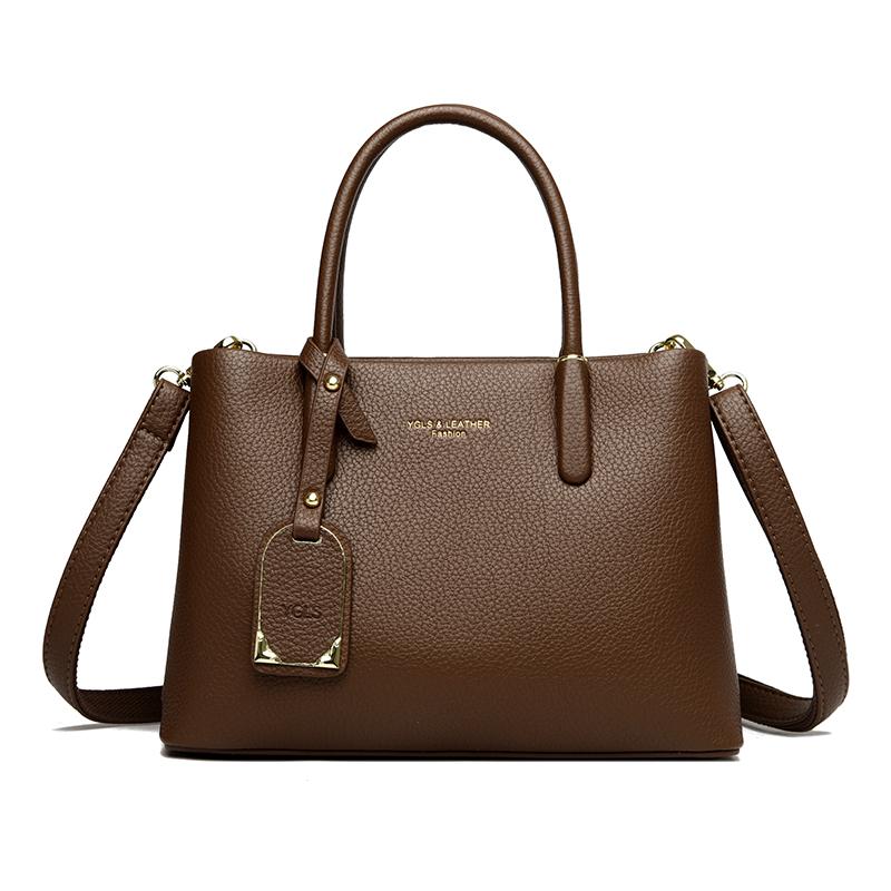 

Solid Color pu leather Zipper Sweet Ladies Tote Bags Sale 2026 High Quality Large Capacity Ccise Shoulder Bags for Women кавовий