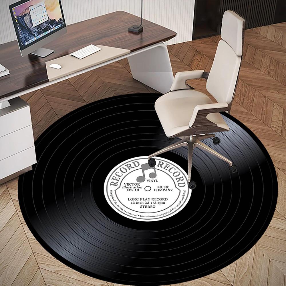 1 szt. Mata na krzesło okrągła winylowa Mata podłogowa - Antypoślizgowa, Mata podłogowa do biura, sypialni, wystroju domu Prezent świąteczny p0811159