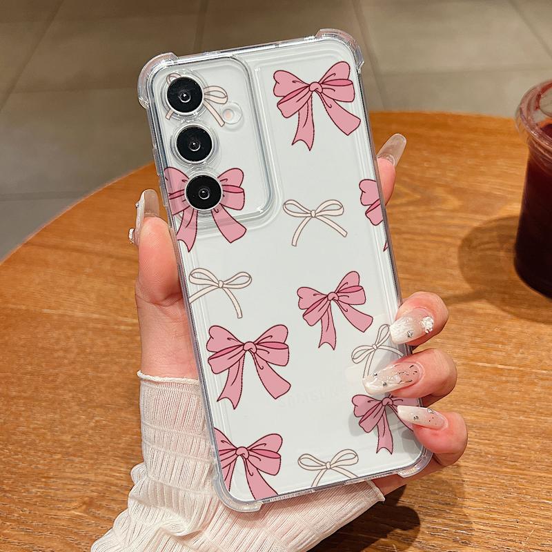 

Bowknot Pattern Phone Case For Samsung Galaxy A57 A37 A17 A56 A16 A55 A36 A26 A15 A35 A54 A53 5G Clear Shockproof Soft TPU Cover Galaxy A14
