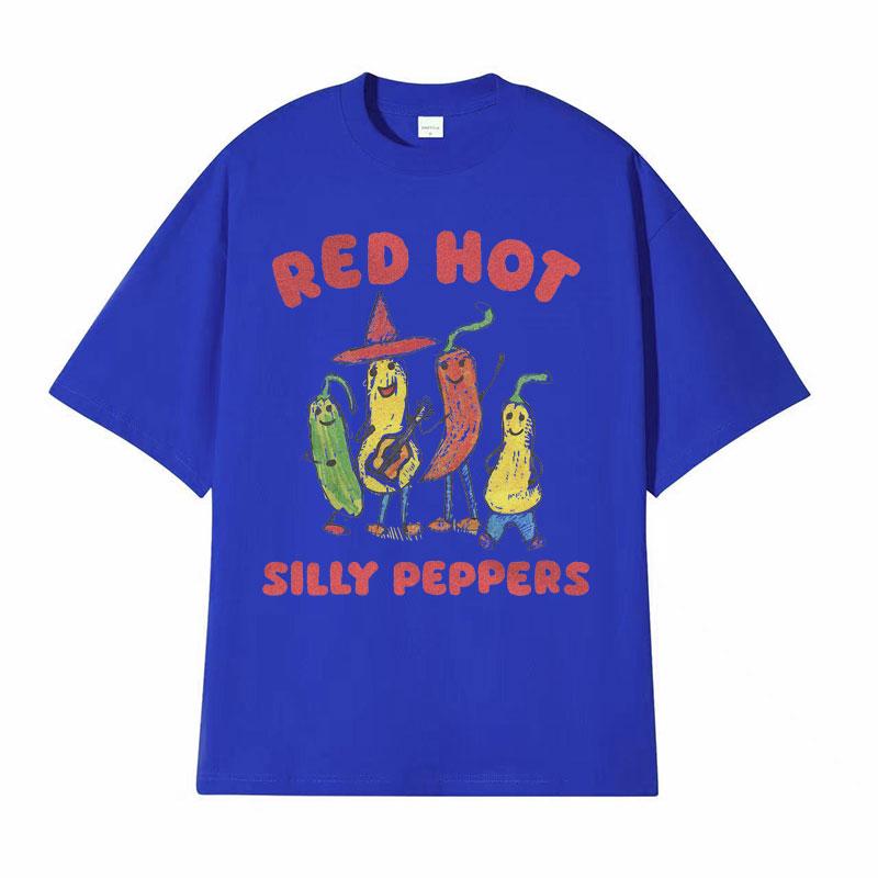 T-shirt Divertenti Meme Red Hot Silly Peppers Uomo Donna Vintage Alta Qualità Top T-shirt Maschio Estivo Casual Comodo Oversize