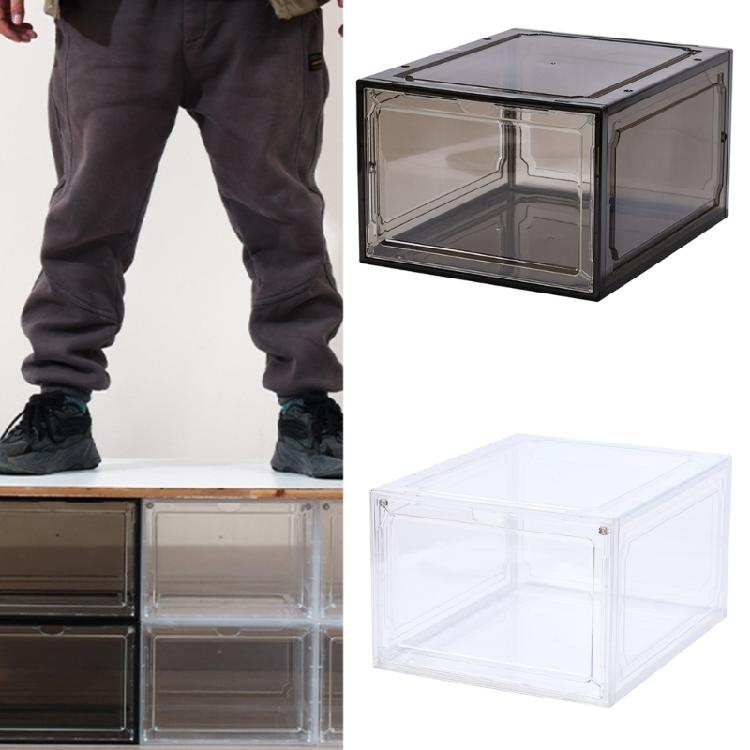 Transparante Schoenen Organizer Box voor Garderobe Stapelbare Schoenen Opbergbox met Magnetische Deur Ruimtebesparende Opbergbak Schoenenkast