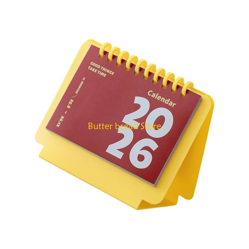 W89C 2026 Desk Calendar Daily Planner Plastic Binding Comb Refillable Table Calender