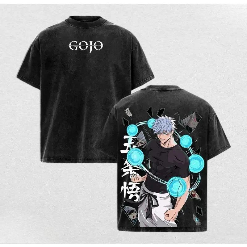 Anime Jujutsu Kaisen Zenin Maki Graphic T Shirt Men Women Washed Cotton Tshirts Vintage Casual Clothing Harajuku Male T-shirt