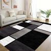 Modern Black Grey White Checkered Area Rug Non-Slip Washable Soft Floor Carpet for Living Room Bedroom