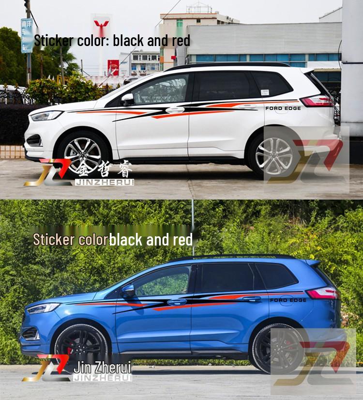 Ford Edge Custom Body Decals: Stylish Waistline Stripes & Color Stickers for Older Models