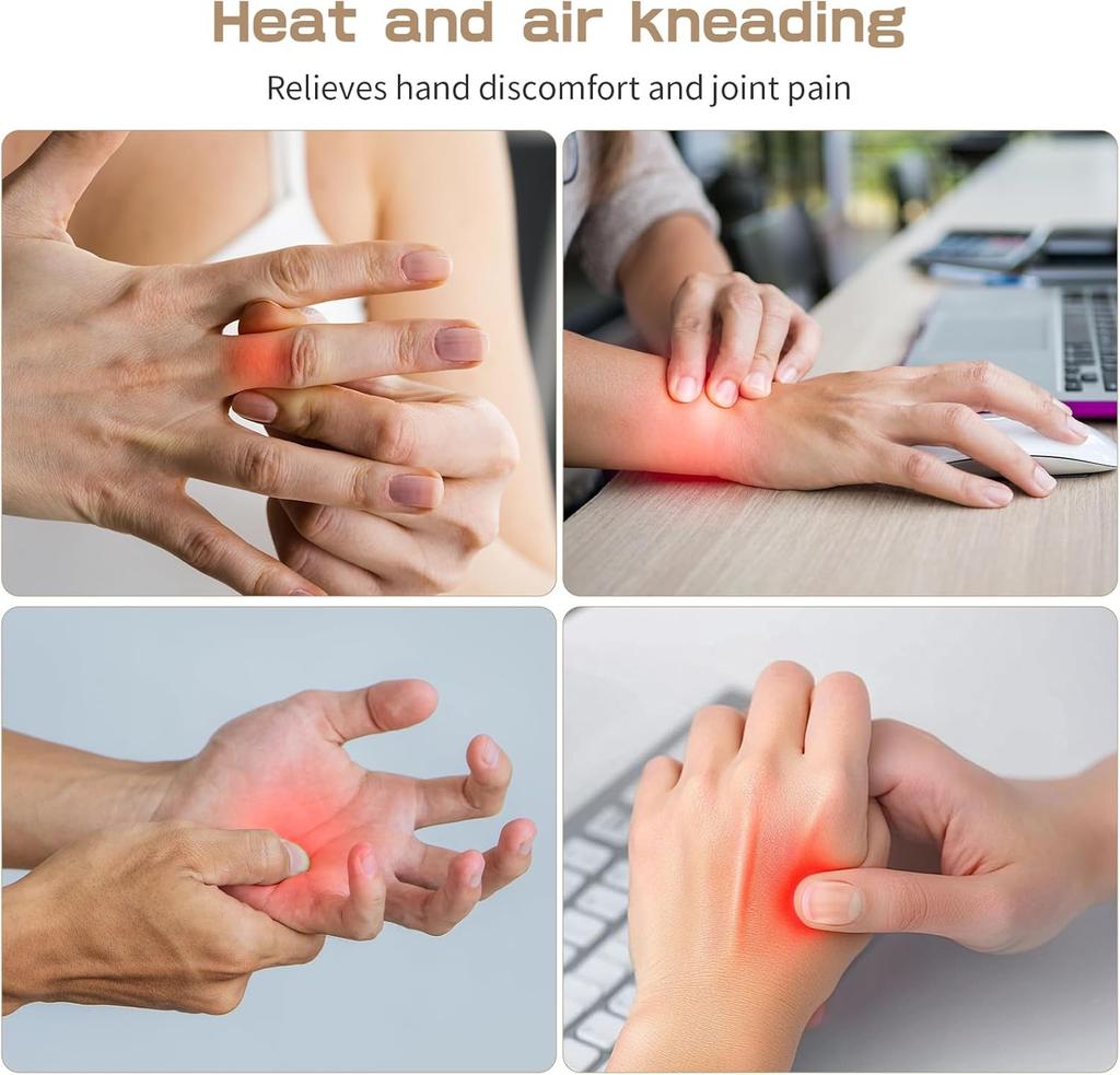 Hand Massager with Airbag Compression Finger Wrist Palm Massage Machine Vibration Glove for Hand Muscle Relax for Men Women Gift