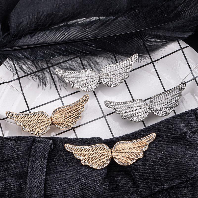 Portable Angel Wings Jeans Waist Button Adjustable Clips For Pant Skirts Waist Tightener Buckle Pin Button Clothing Supplies