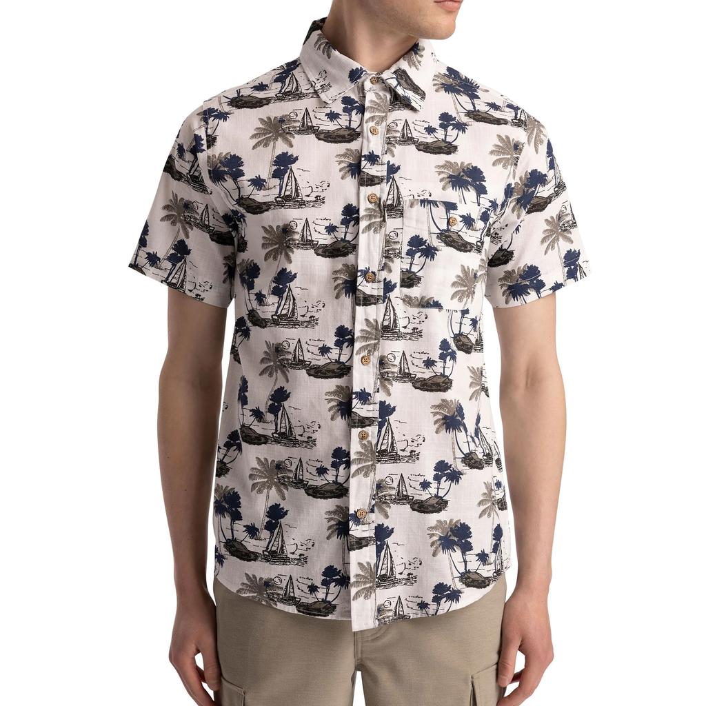 TRESPASS Camicia Casual Intrecciata da Uomo Frantom