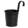 Ins Simple Black Distressed Tin Flower Bucket with Detachable Hook - Decorative Flower Pot Holder