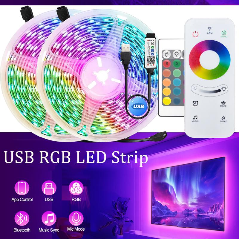 Bluetooth Touch RGB 5050 LED Strip Lights 10m 20m Neon Ambient Lighting for Room PC TV Backdrop Decor