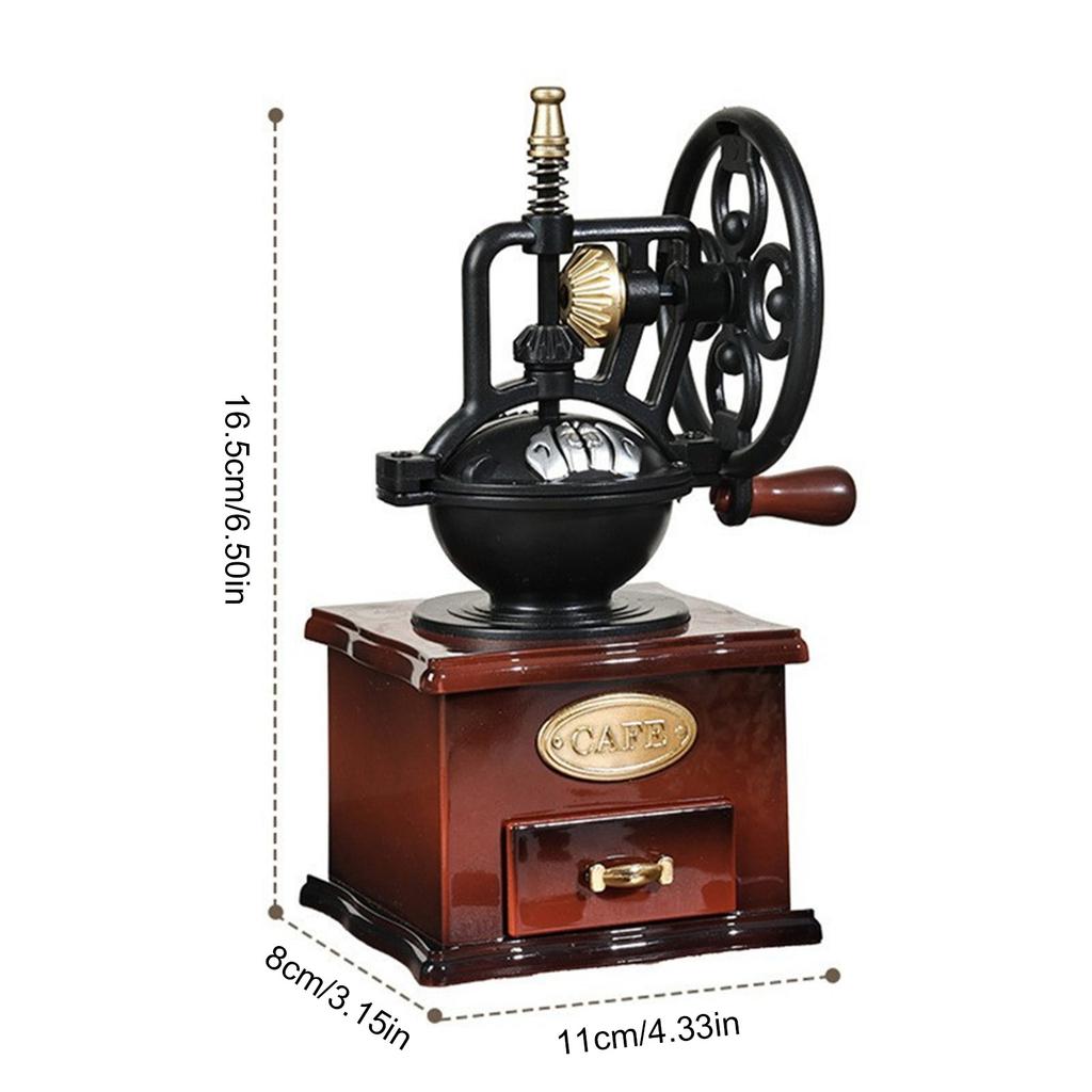 Hand Crank Coffee Grinders Shape Mechanism Musical Box Wind Up Music Box Birthday Gift Table Ornament Home Decorations
