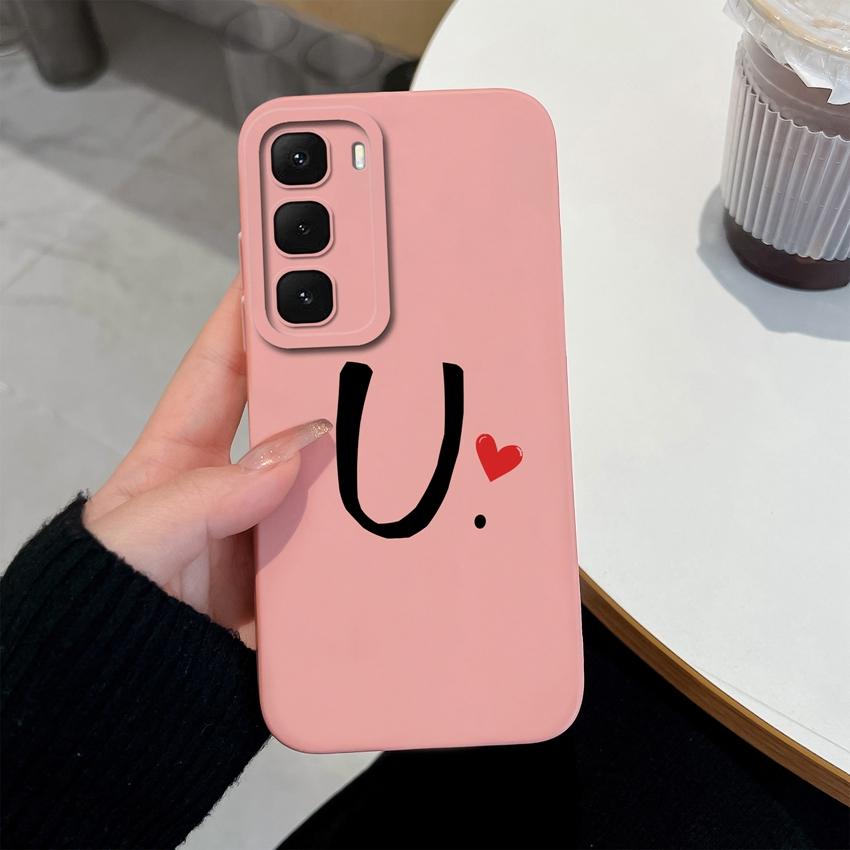 

Чохол для телефону для Infinix Hot 60 50 40 Pro 30 Play 60i 50i 30i Smart 10 Plus Простий візерунок з літер Матовий силіконовий Протиударний Задня кришка для Infinix Shell Infinix Hot 50 Pro 4G