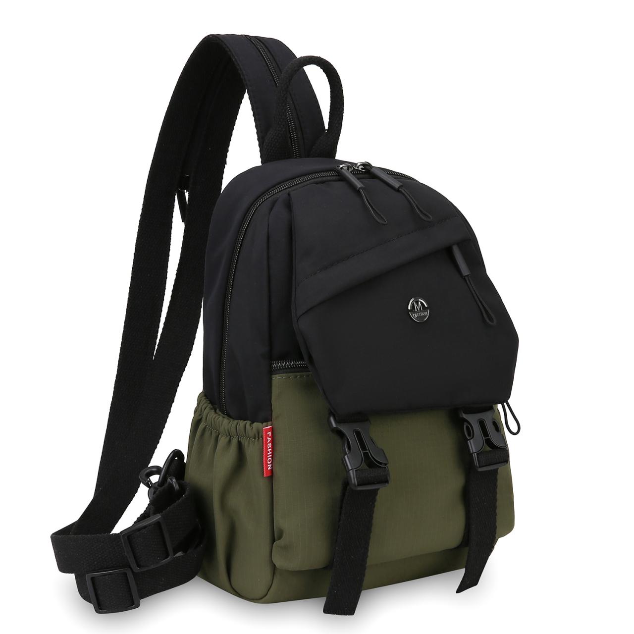 

Женская многофункциональная наплечная нагрудная сумка, трансформируемый маленький рюкзак и поясная сумка кроссбоди, легкий нейлоновый кошелек чёрный