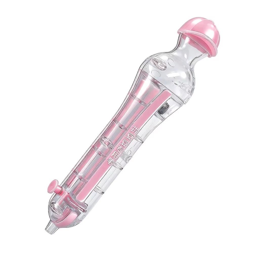 

Transparent Press-Type Bead Pen Pixel Puzzle Fuse Bead Pen Automatic Bead Pen Miniature Artwork розовый