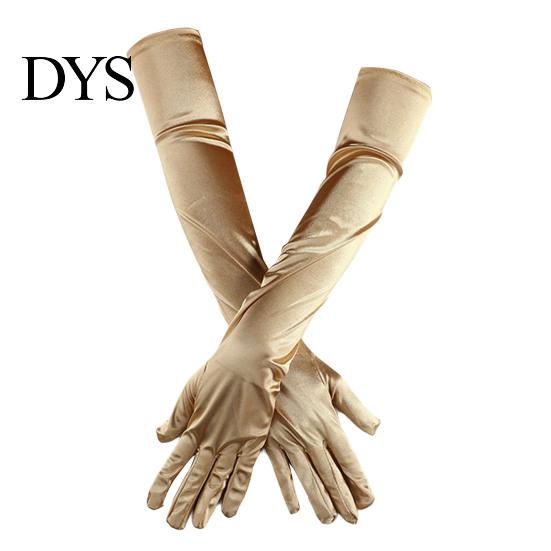 Full Finger Gloves 1 Pair Wedding Super Soft Elastic Fade-Resistant Washable Vivid Color Decorative Satin Women Elbow Length Evening Party Long