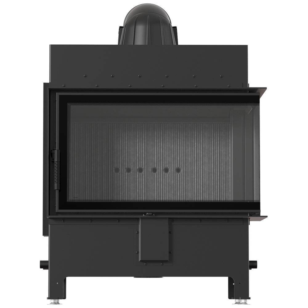 KRATKI LUCY Right Side Fireplace Insert 14 kW Ø200 BLACK Built In Installation Kit