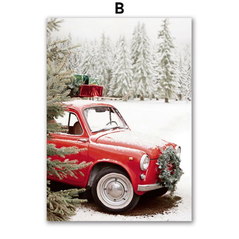 

Snow Christmas Tree Cookies Orange Juice Socks Gift Wall Art Canvas Painting Posters Prints Wall Pictures For Living Room Decor 21cm×30cm NoFrame