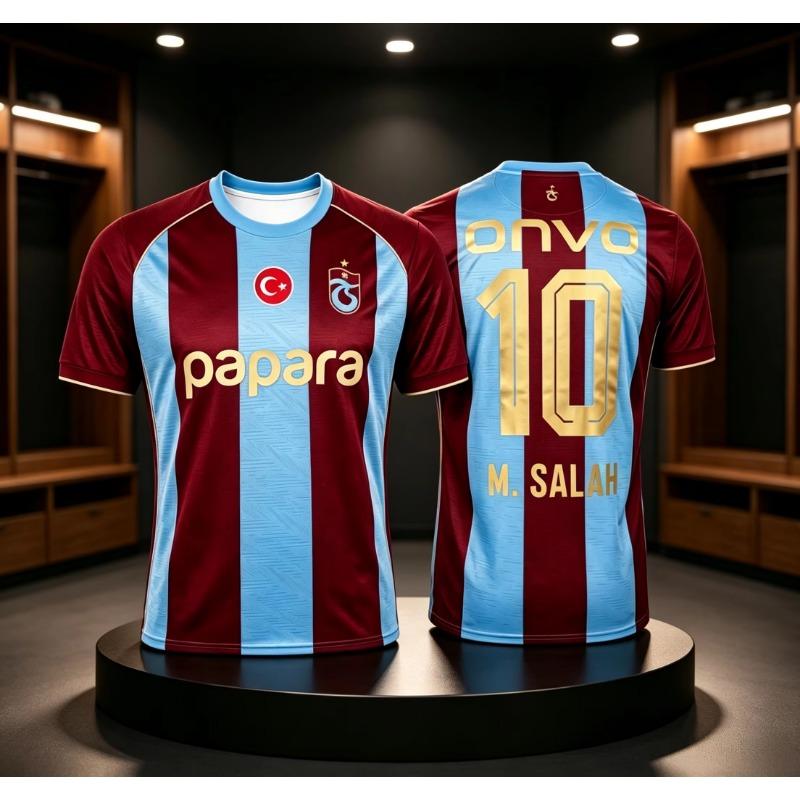Salah Trabzonspor 3D tištěný fotbalový dres Pánské letní prodyšné rychleschnoucí tričko s krátkým rukávem Rodinné sladěné oblečení