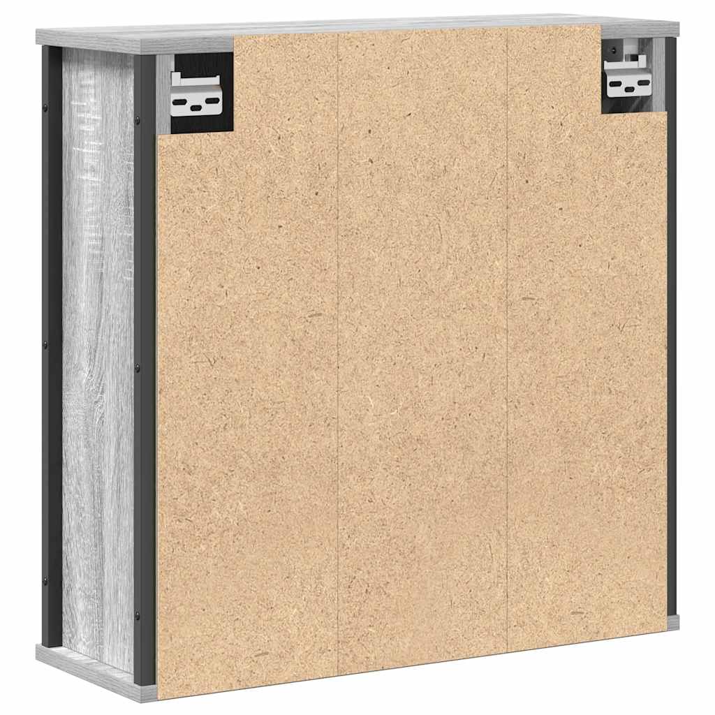 Bathroom Wall Cabinet with Mirror Grey Sonoma 60 x 21 x 60 cm