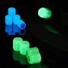 4 Universal Fluorescent Luminous Tire Valve Stem Covers Car Tire Valve Cap Green /Yellow/Blue/Red Fluorescent Powder