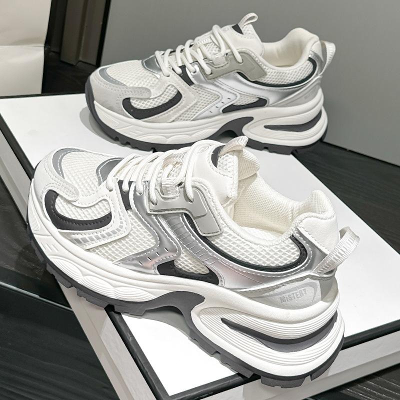 Spring and Summer New Mesh Breathable Sneakers Platform Casual Dad Shoes Board Shoes