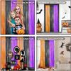 2pcs Orange Purple Black Metallic Tinsel Foil Fringe Curtains Photo Booth Props for Halloween Birthday Bridal Shower Holiday Party Decorations