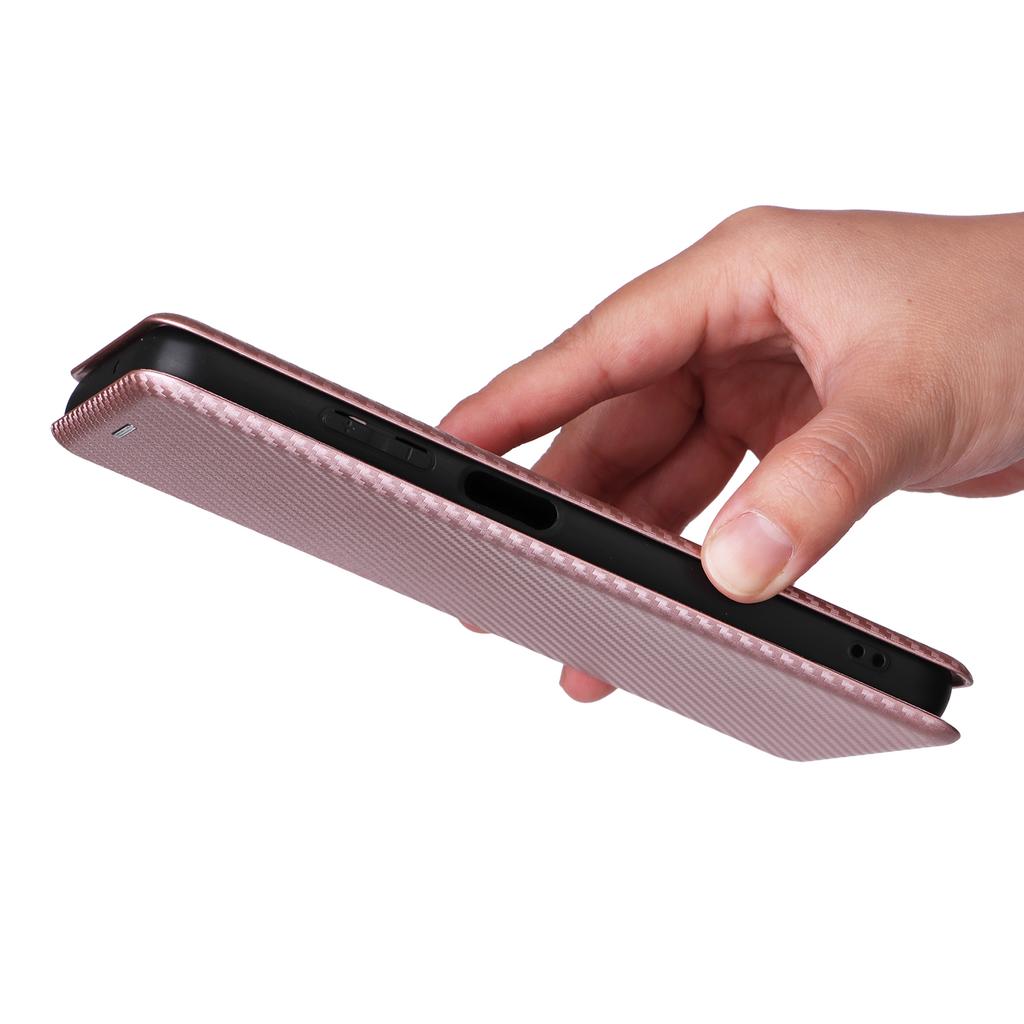 For Samsung Galaxy A05s 4G Case Carbon Fiber Texture PU Leather Phone Shell with Card Slot