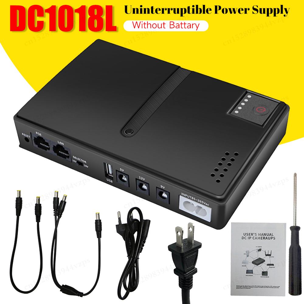 DC1018L 18W Mini Portable UPS Backup Power Adapters 5V 9V 12V Uninterruptible Power Supply Battery Backup for WiFi Router Camera