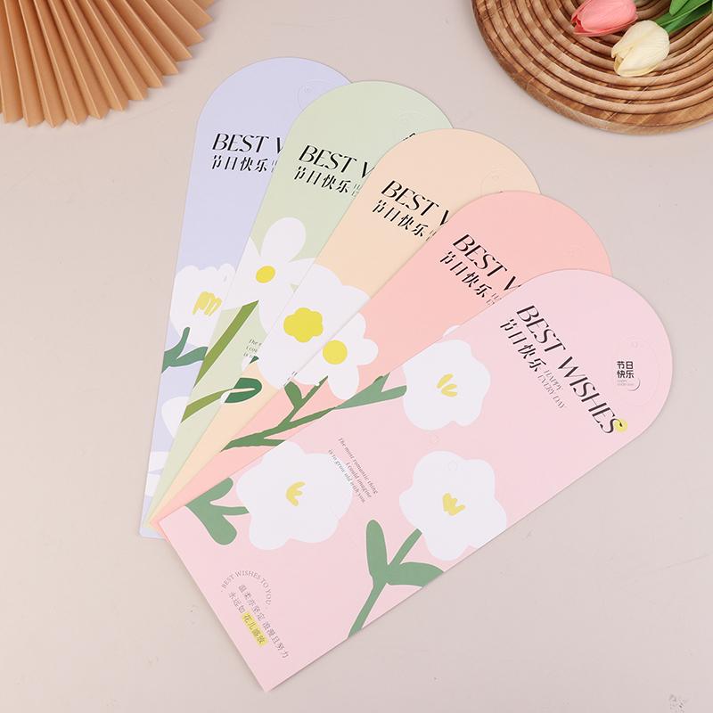 5Pcs Creative Single Bouquet Wrapping Paper Card Women'S Day Goddess Day Valentine'S Day Birthday Flower Cards For Her