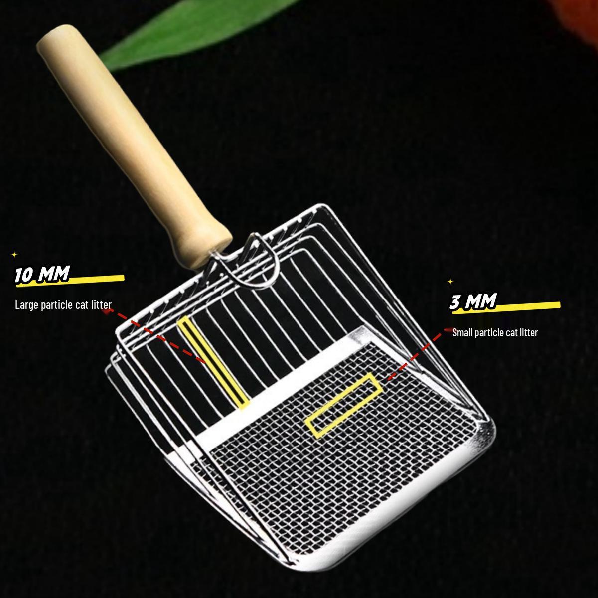 

Large Metal Cat Litter Scoop with Fine Holes, Non-Stainless Steel, One-Piece Design Large серебряный
